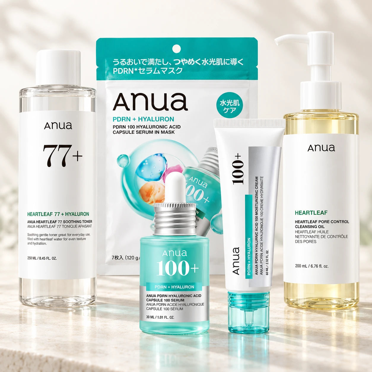 ANUAスキンケア5点セットのAIスタイリングイメージ